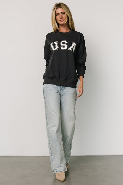 USA Oversized Sweatshirt | Navy - Baltic Born