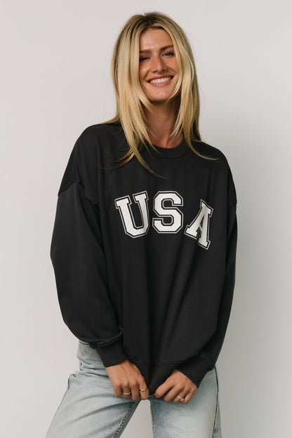 USA Oversized Sweatshirt | Navy - Baltic Born