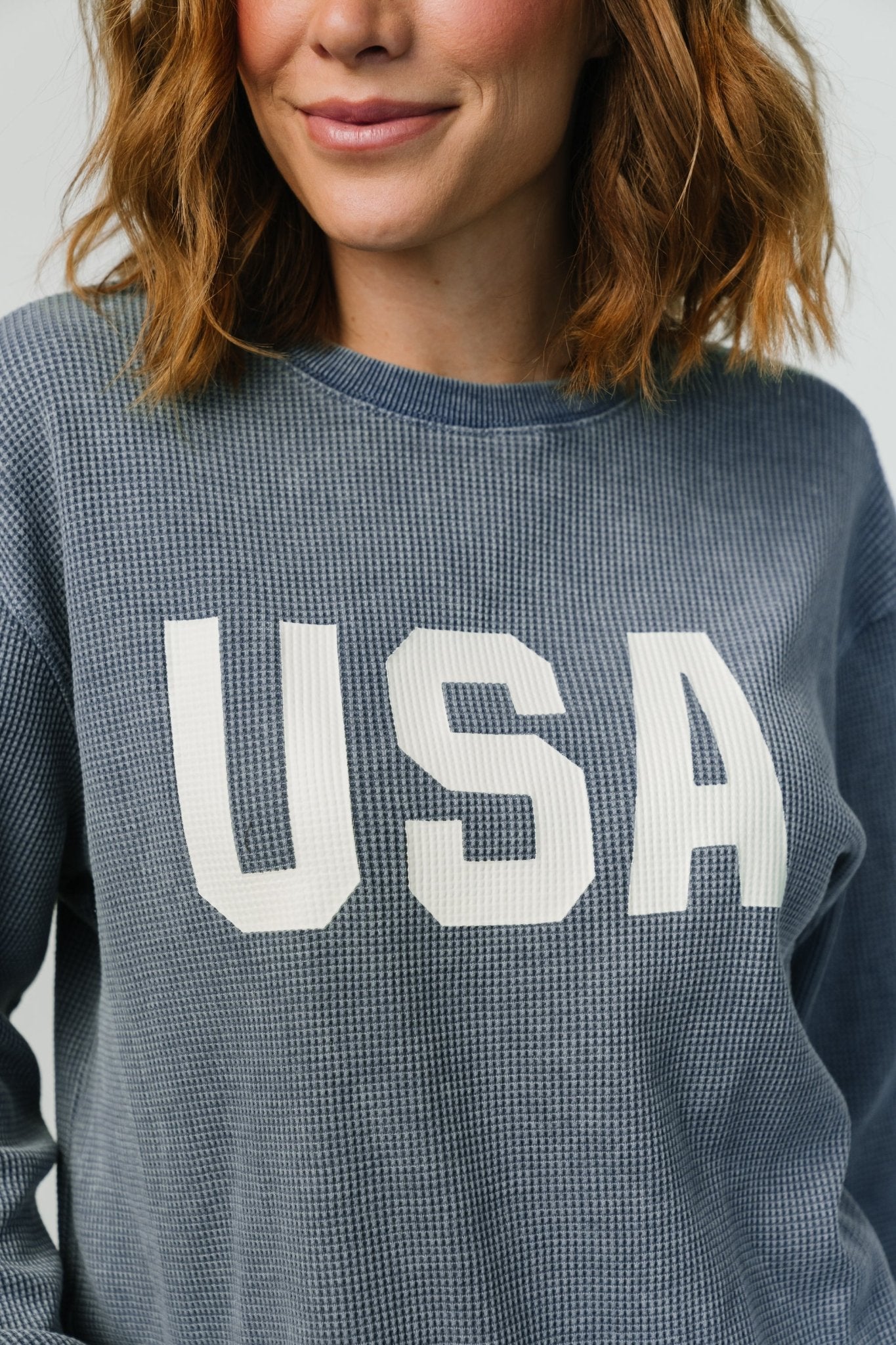 USA Sweater Top | Slate Blue - Baltic Born