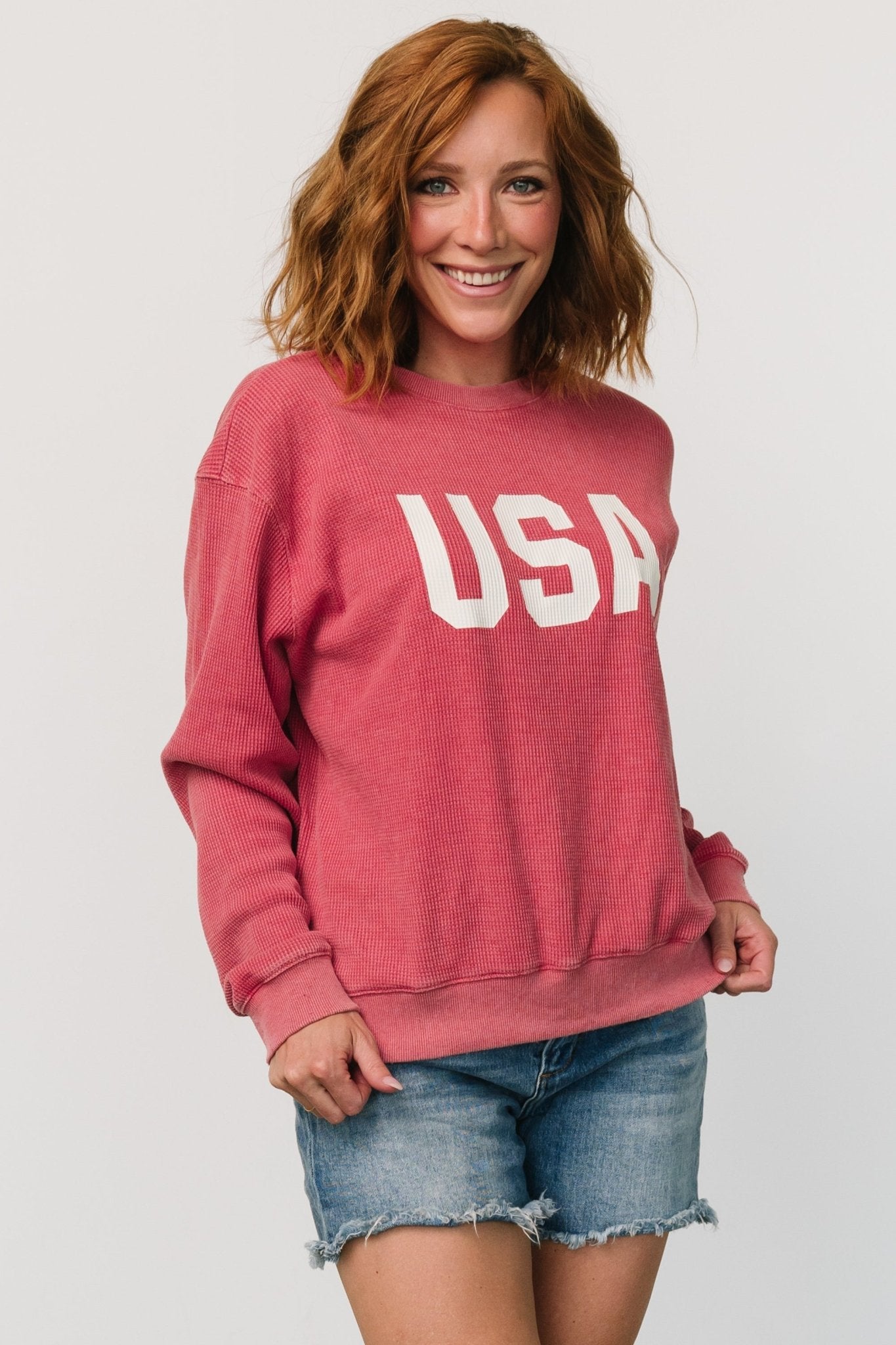 USA Sweater Top | Washed Red - Baltic Born