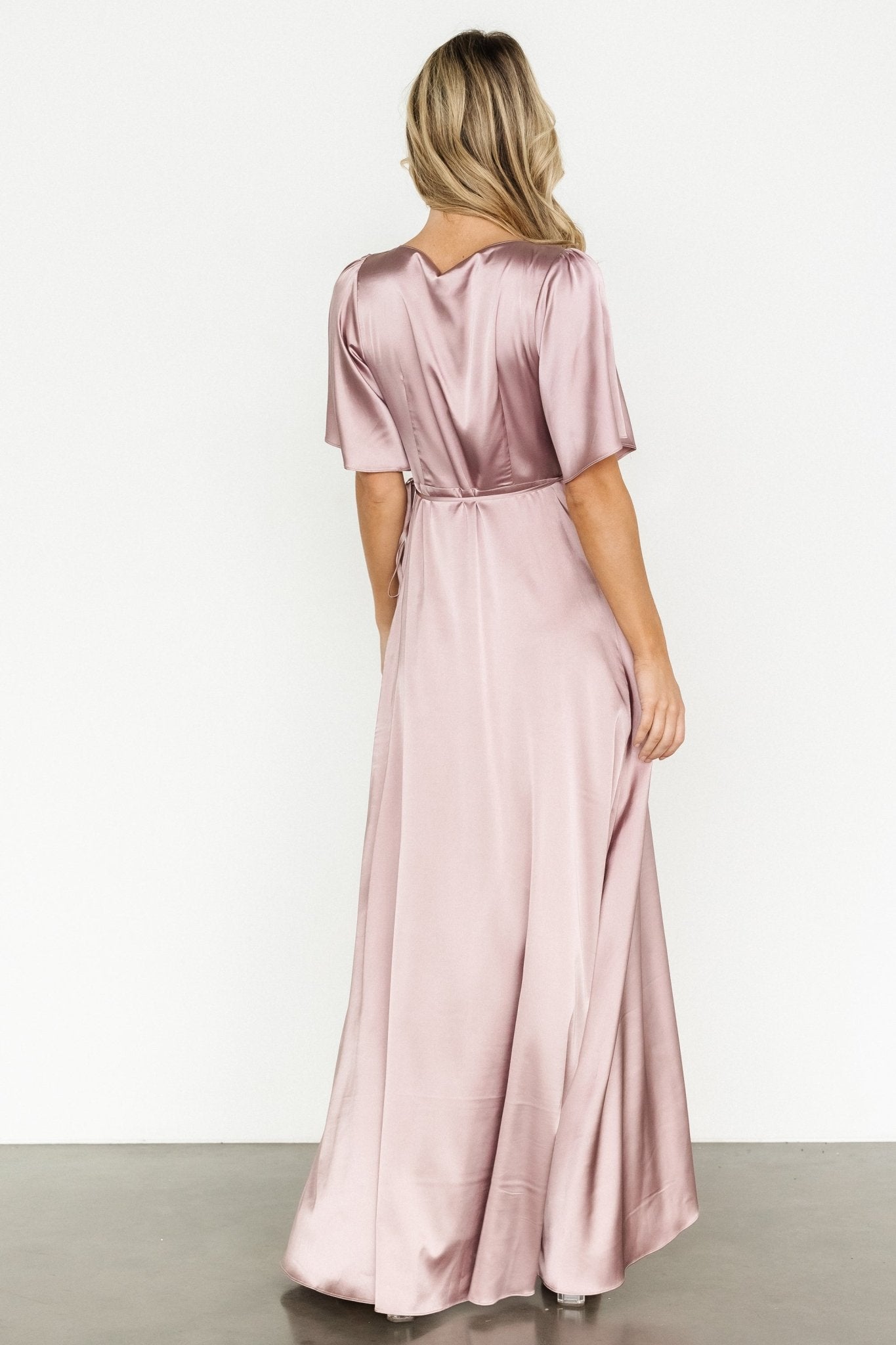 Vara Satin Maxi Wrap Dress | Lilac - Baltic Born