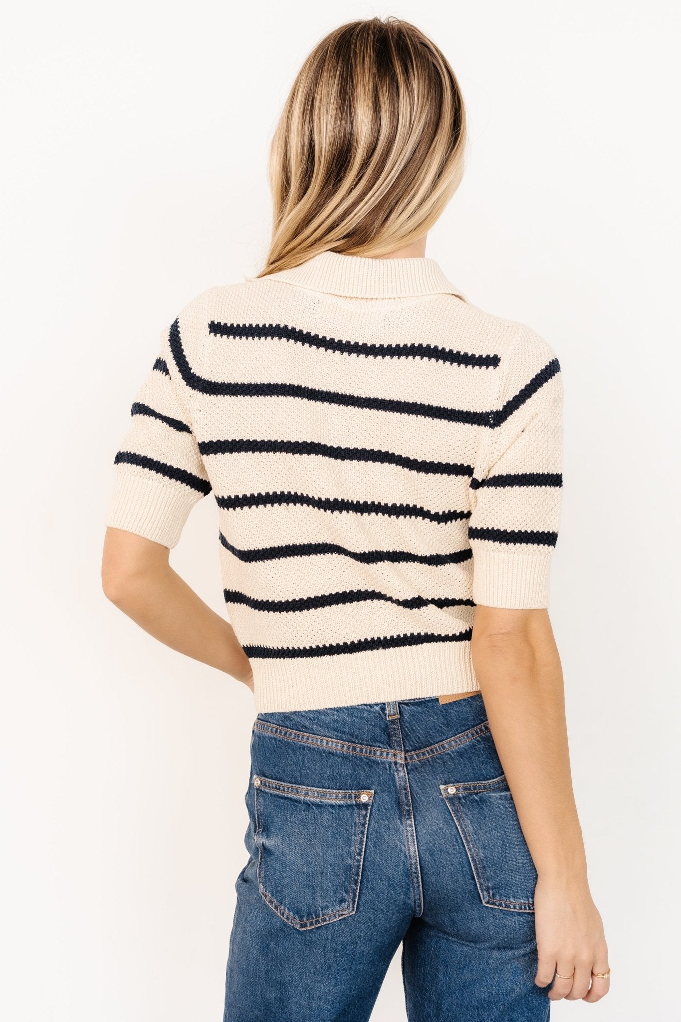 Ventura Knit Top | Cream + Navy Stripe - Baltic Born