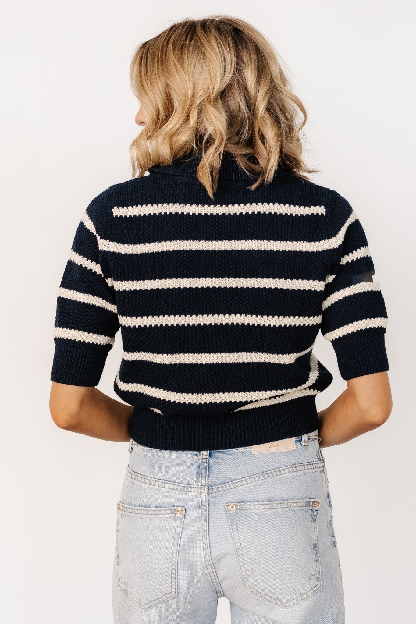 Ventura Knit Top | Navy + Cream Stripe - Baltic Born