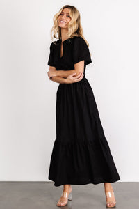 Vera Maxi Dress in Black and White