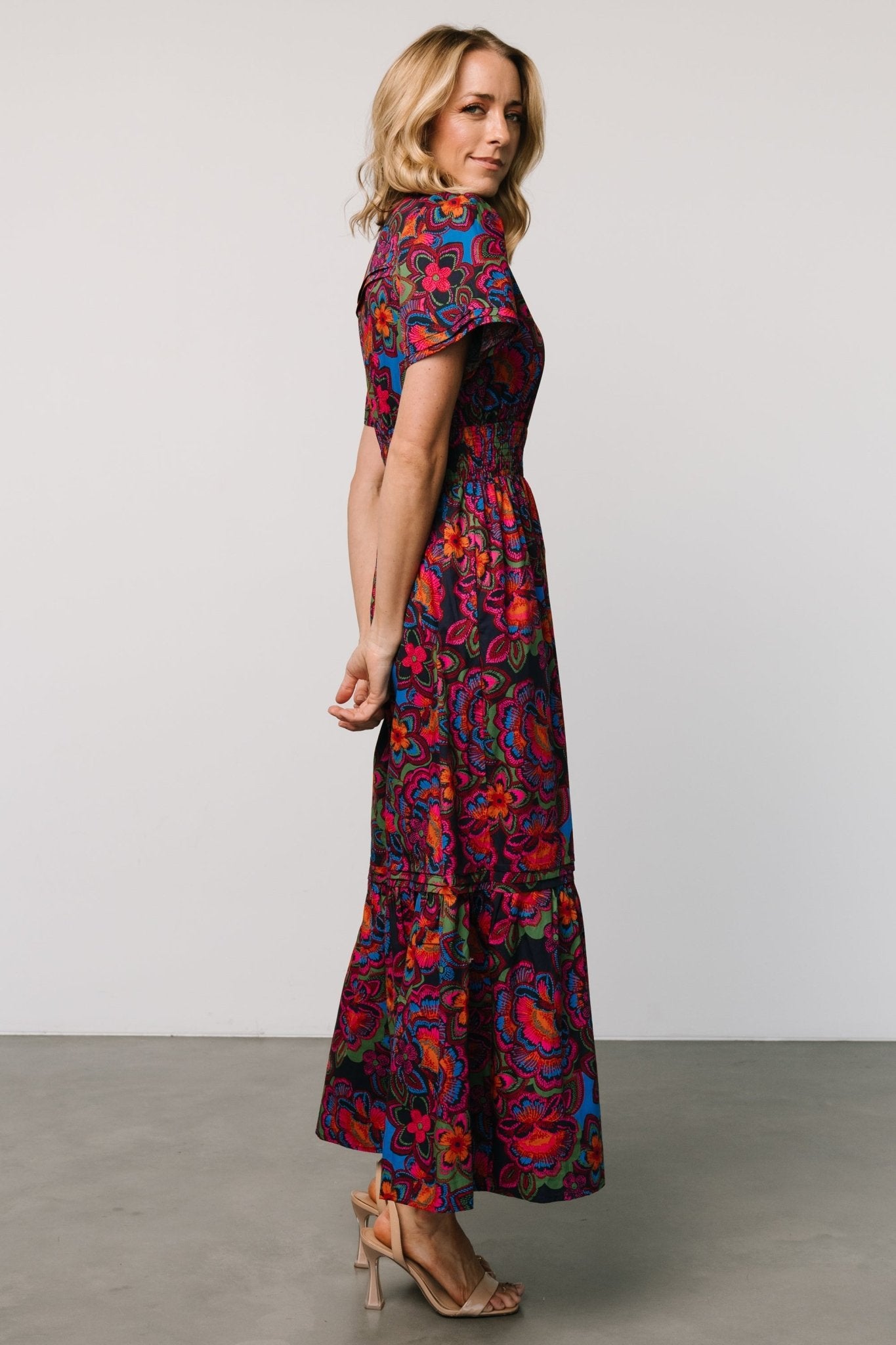 Vera Maxi Dress | Midnight Fuchsia Print - Baltic Born