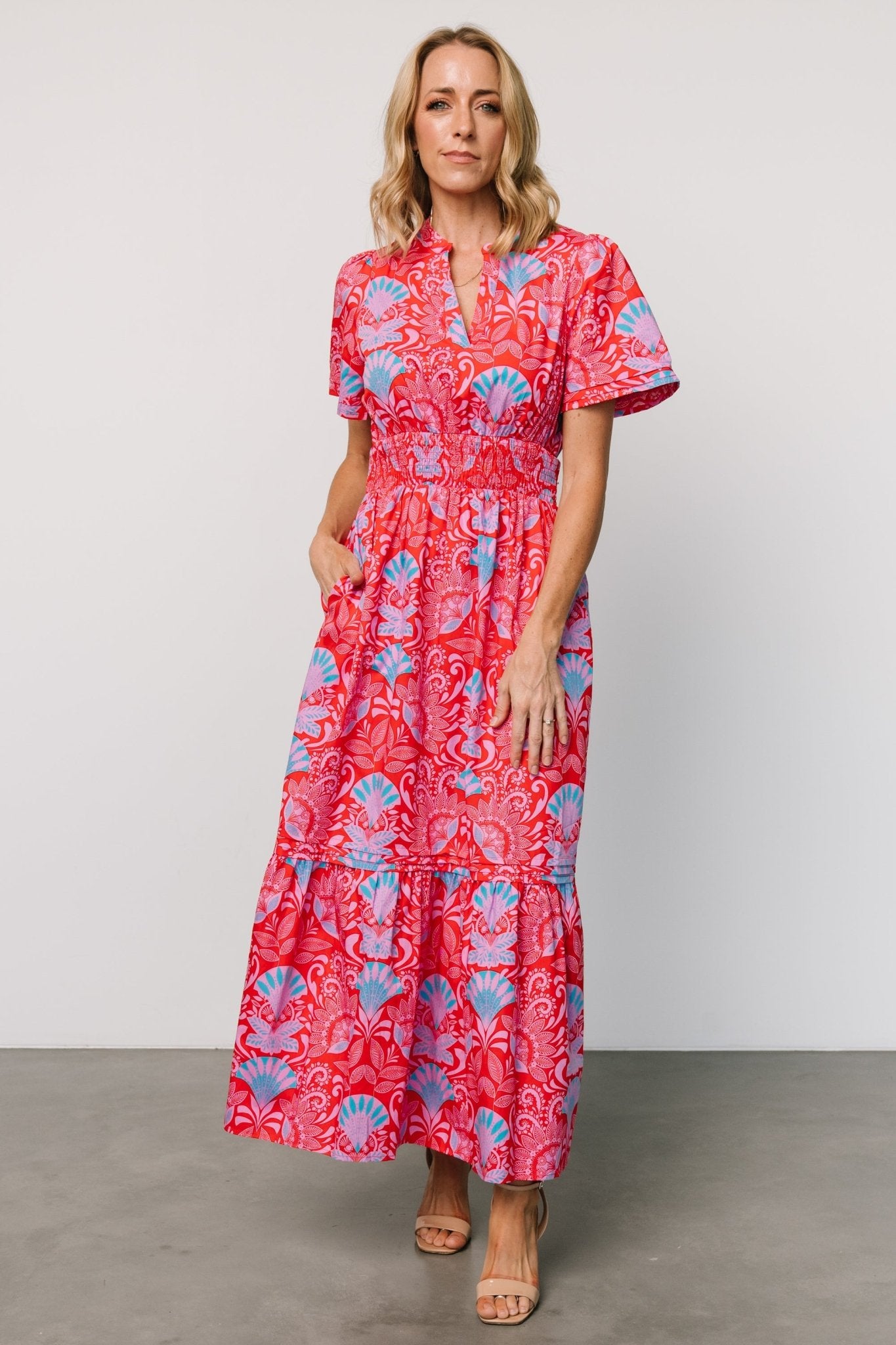 Vera Maxi Dress | Red Multi Print - Baltic Born