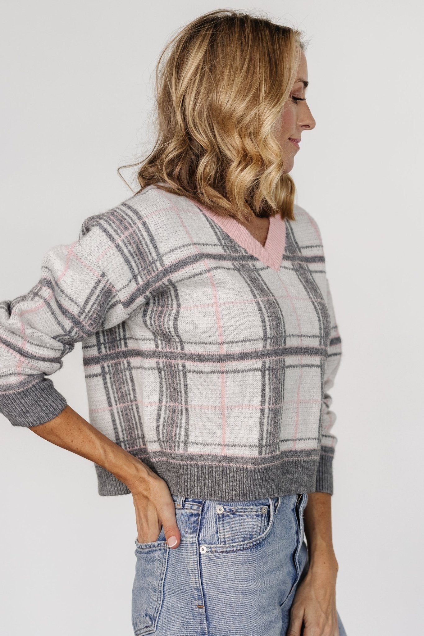 Verbier Sweater | Gray + Blush - Baltic Born