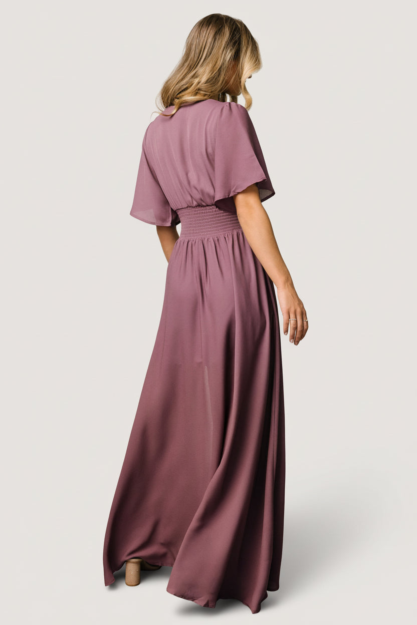 Verona Smocked Maxi Dress | Vintage Plum