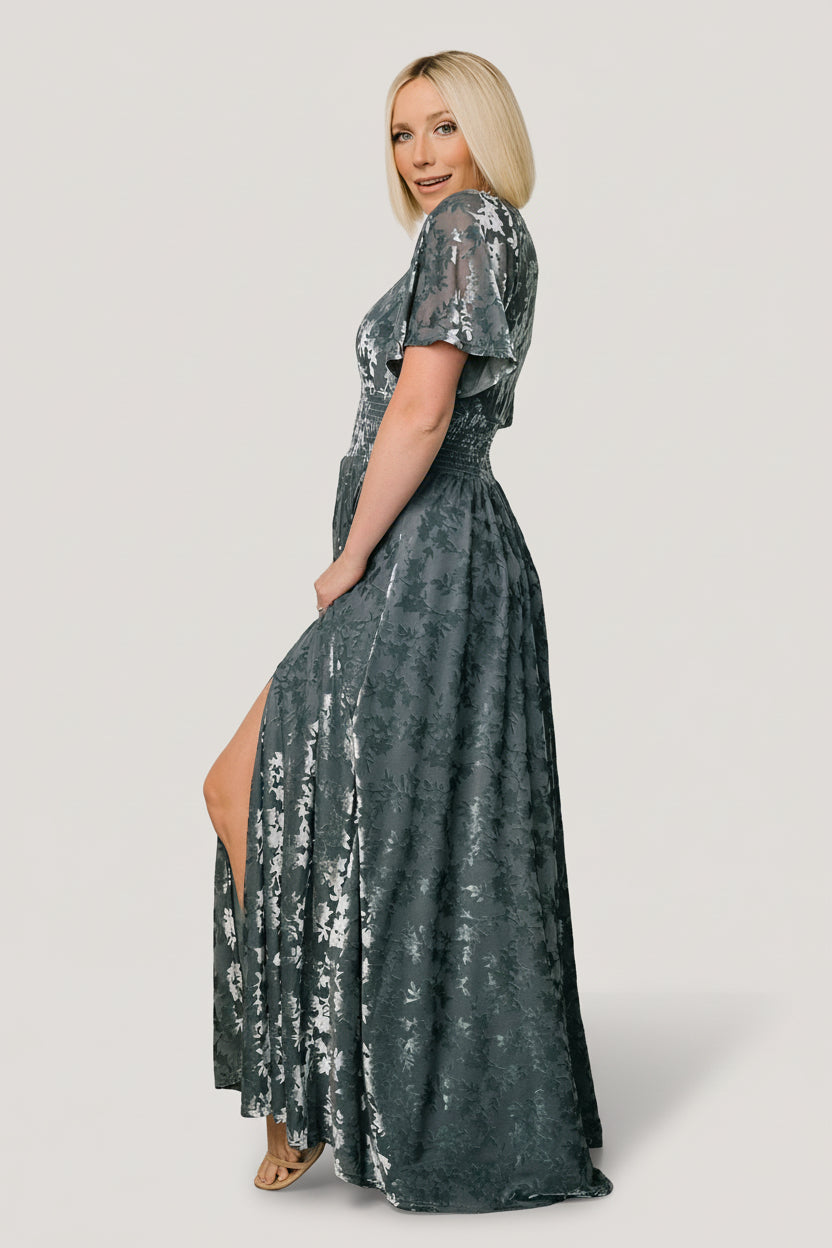 Baltic Born Womens Veronica Velvet Maxi Dress | Slate Blue | Size: 3XL Baltic Born Womens Veronica Velvet Maxi Dress | Slate Blue | Size: 3XL