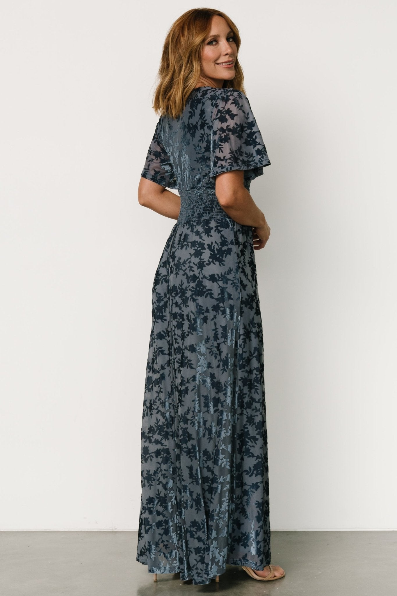 Veronica Velvet Maxi Dress | Whisper Blue - Baltic Born