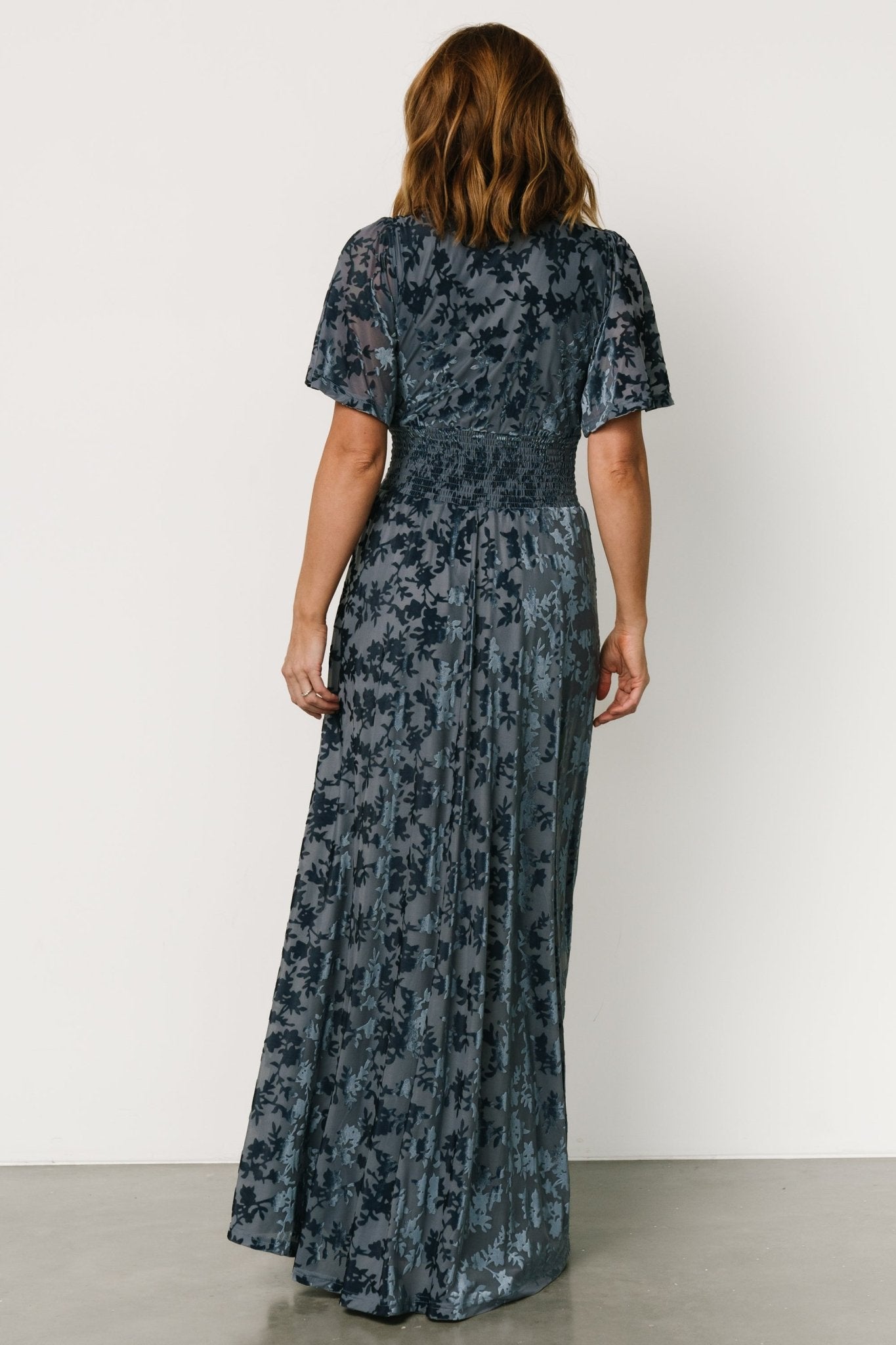 Veronica Velvet Maxi Dress | Whisper Blue - Baltic Born