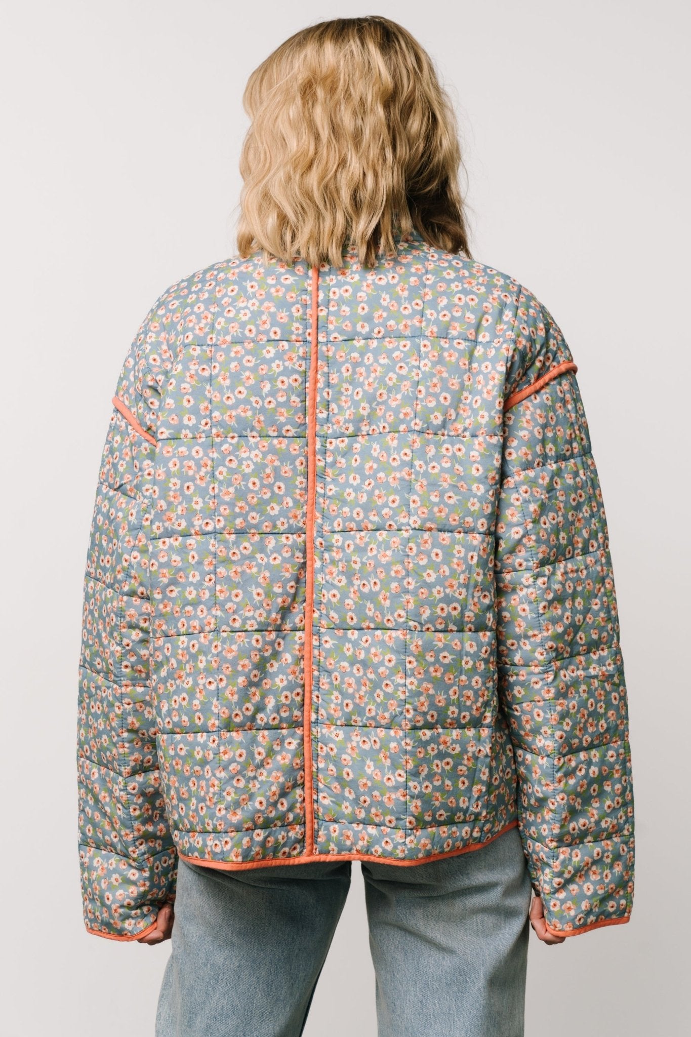 Vida Jacket | Dusty Blue + Coral Floral - Baltic Born