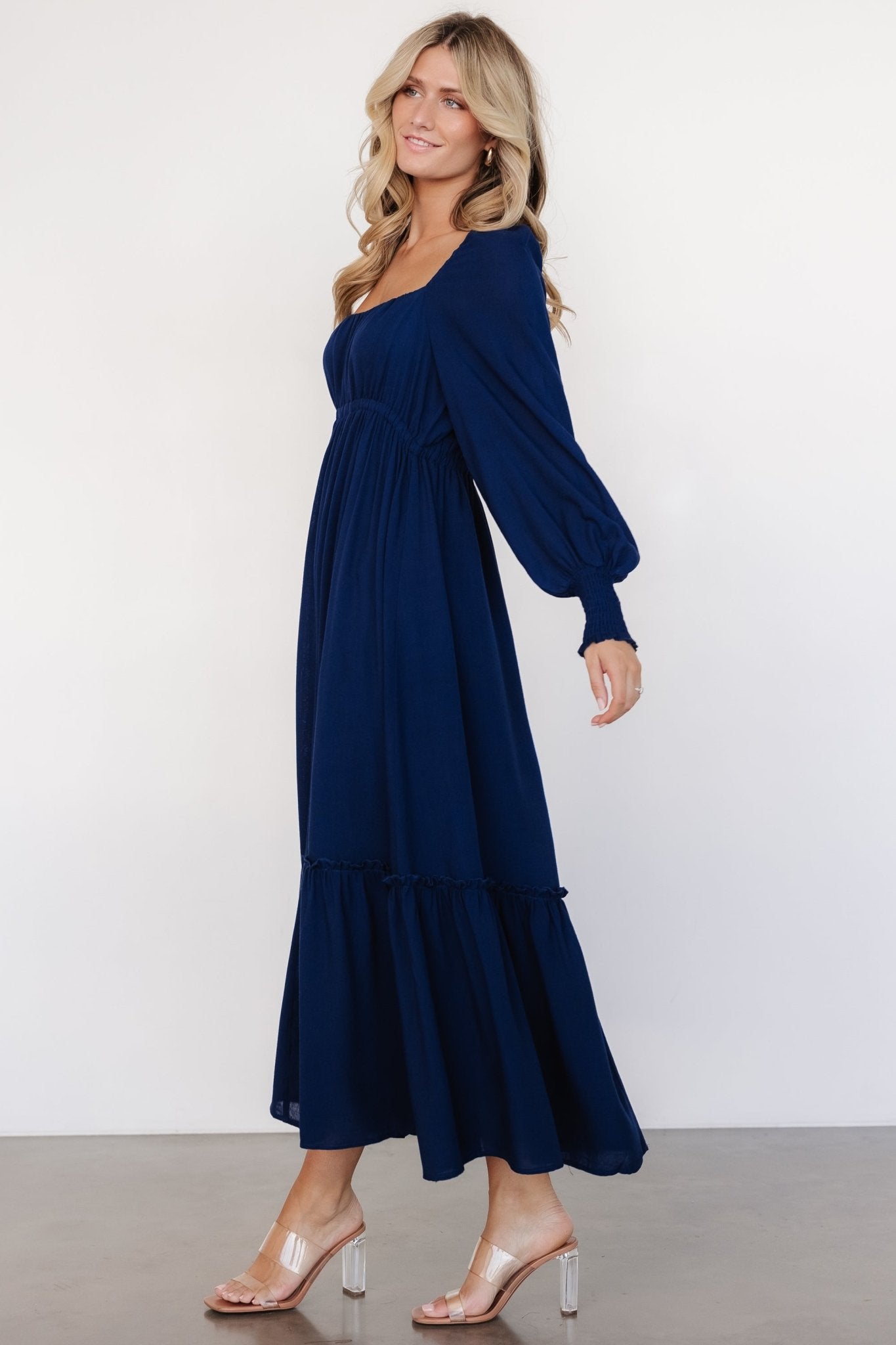 Vienna Long Sleeve Dress | Navy - Baltic Born