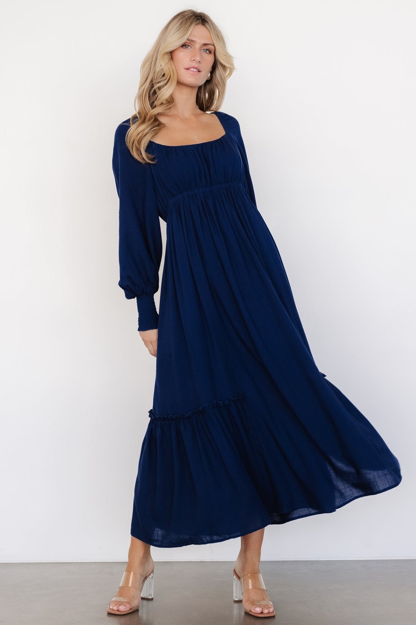 Vienna Long Sleeve Dress | Navy - Baltic Born