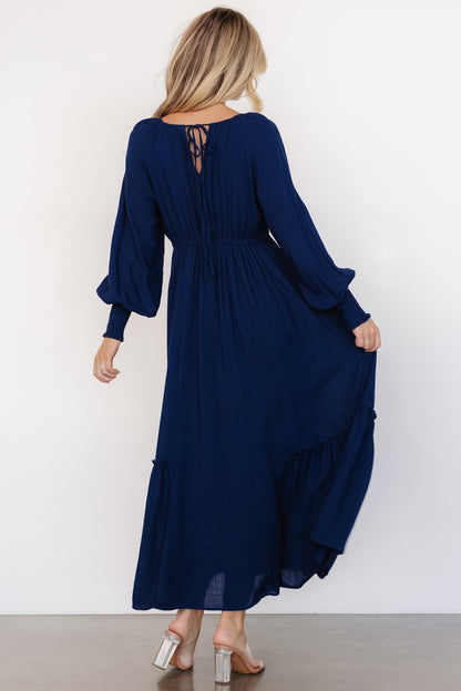 Vienna Long Sleeve Dress | Navy - Baltic Born