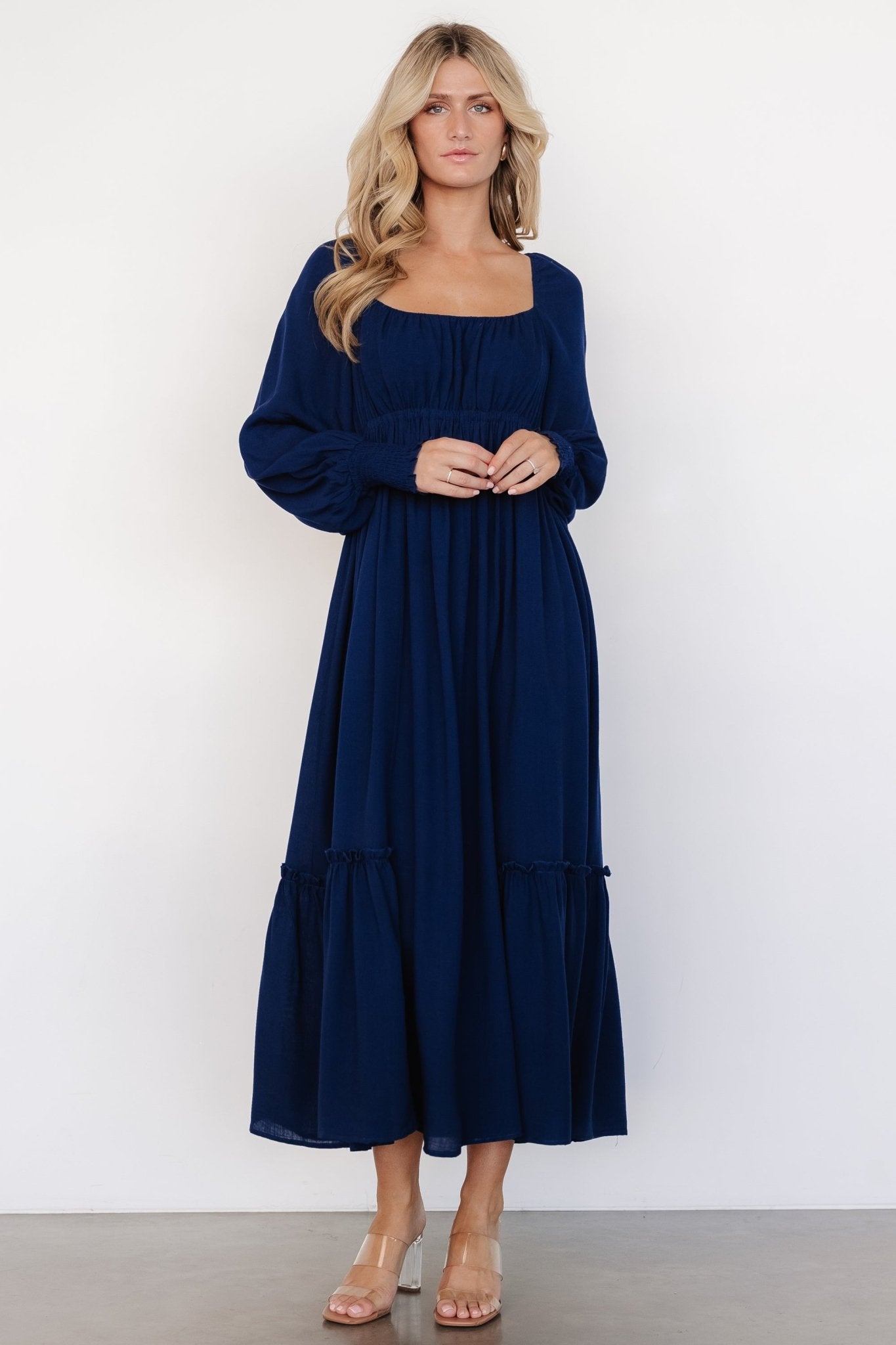 Vienna Long Sleeve Dress | Navy - Baltic Born