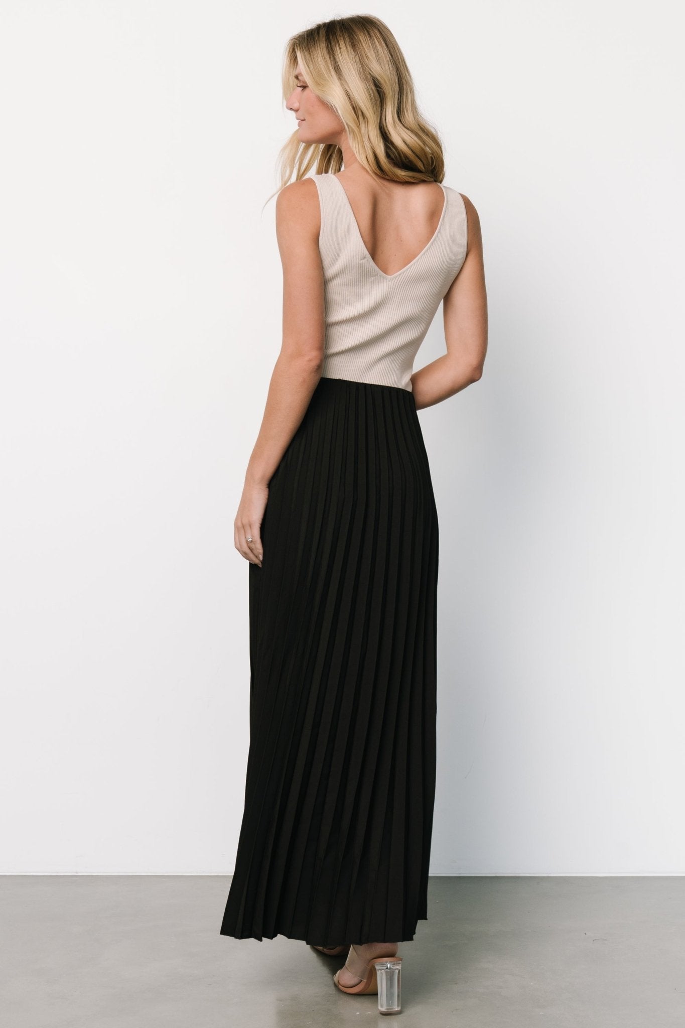 Vinny Pleated Maxi Skirt | Black - Baltic Born