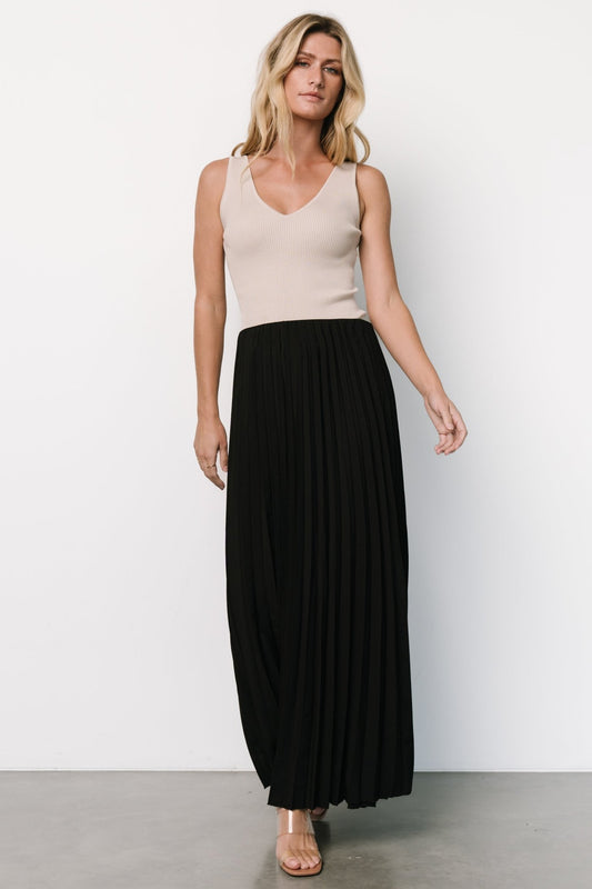 Vinny Pleated Maxi Skirt | Black - Baltic Born