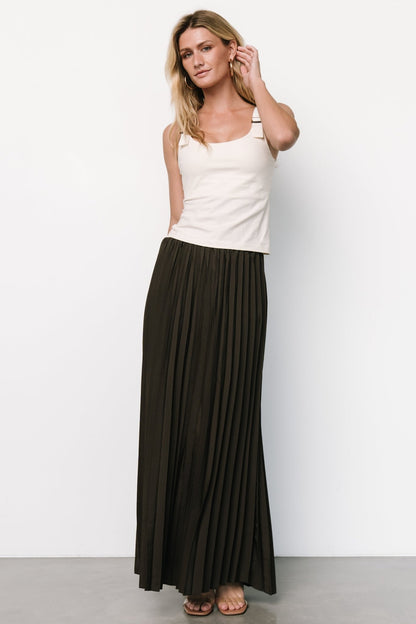 Vinny Pleated Maxi Skirt | Charcoal - Baltic Born