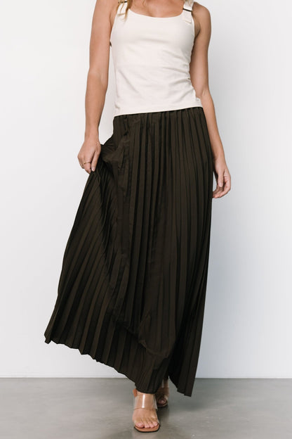 Vinny Pleated Maxi Skirt | Charcoal - Baltic Born