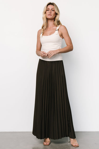 Vinny Pleated Maxi Skirt | Charcoal - Baltic Born