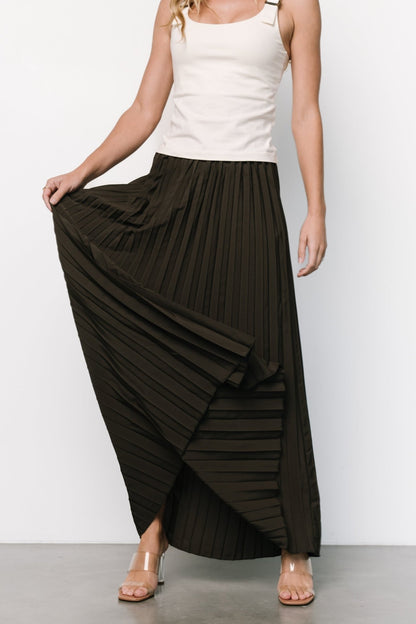 Vinny Pleated Maxi Skirt | Charcoal - Baltic Born