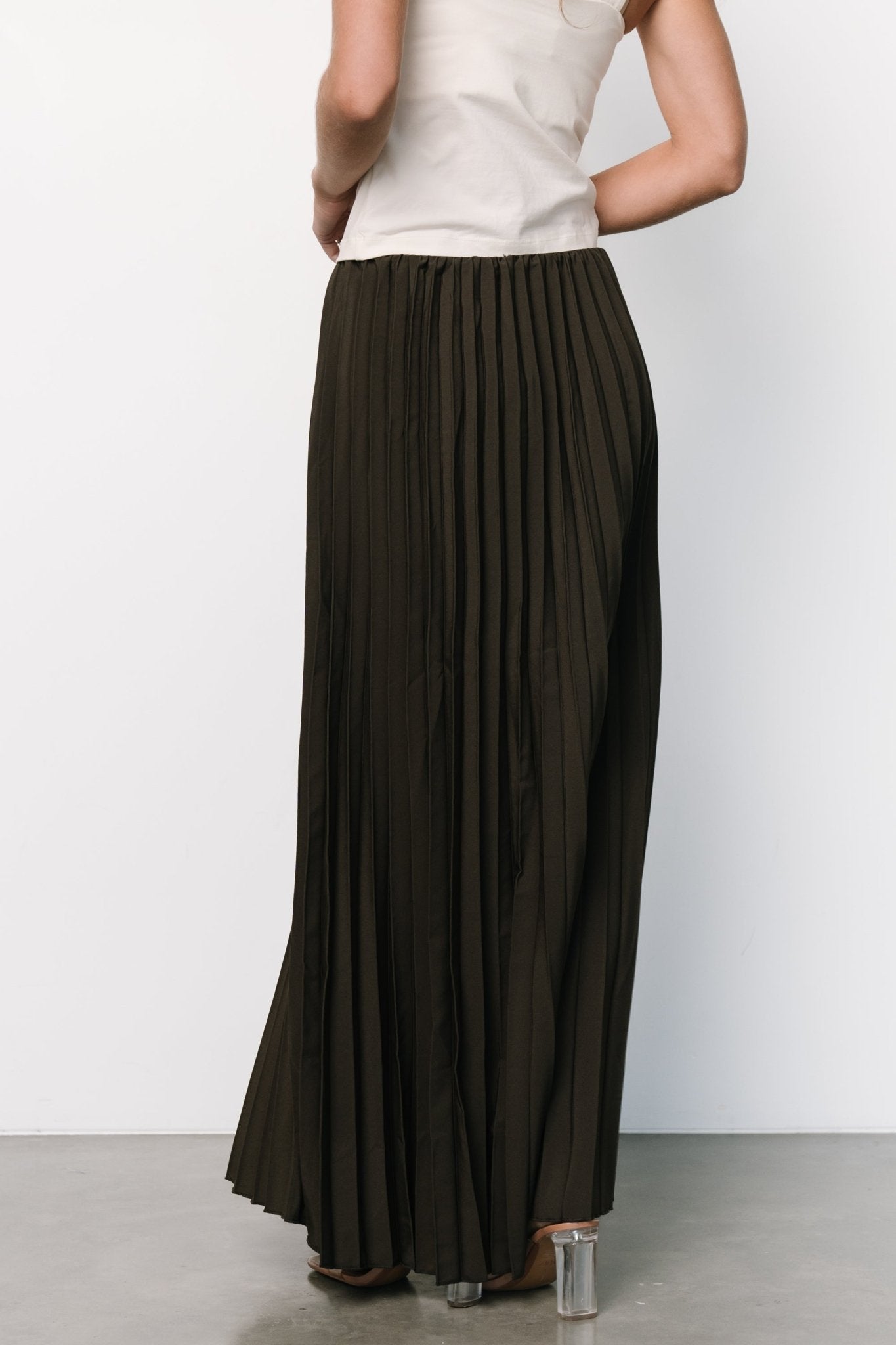 Vinny Pleated Maxi Skirt | Charcoal - Baltic Born