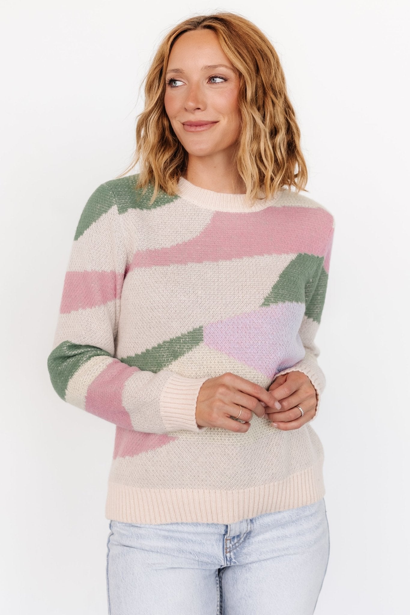 Violet Geo Sweater | Lilac + Green - Baltic Born