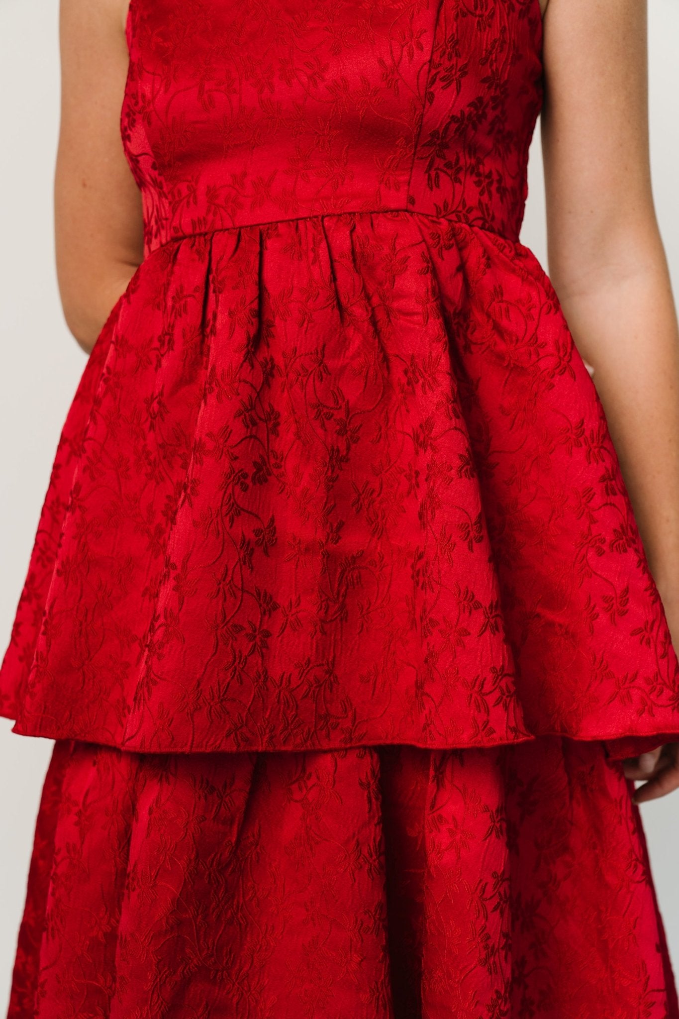 chinese dress ladies Violetta Embossed Tiered Dress