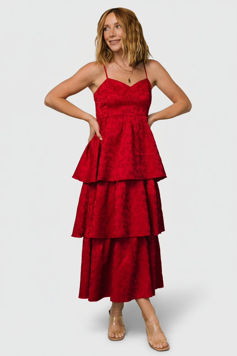 Violetta Embossed Tiered Dress