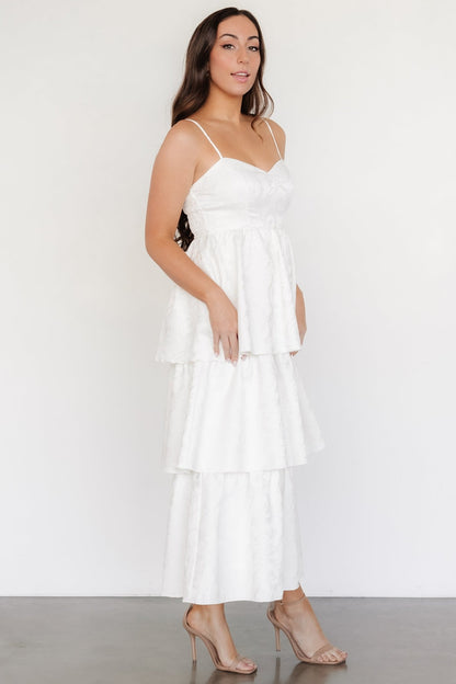 Violetta Embossed Tiered Dress | Off White - Baltic Born