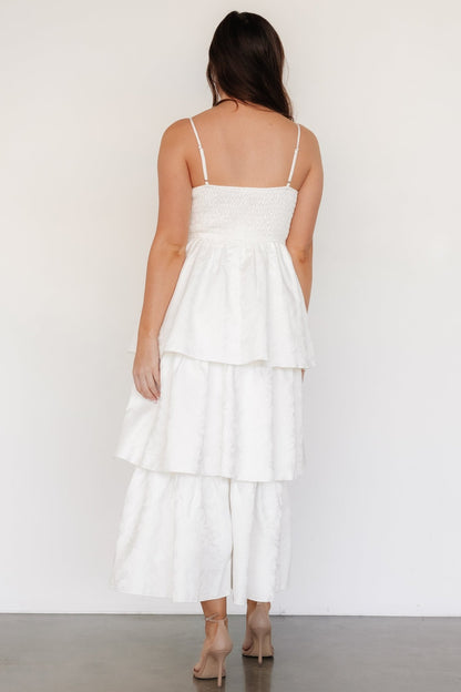 Violetta Embossed Tiered Dress | Off White - Baltic Born