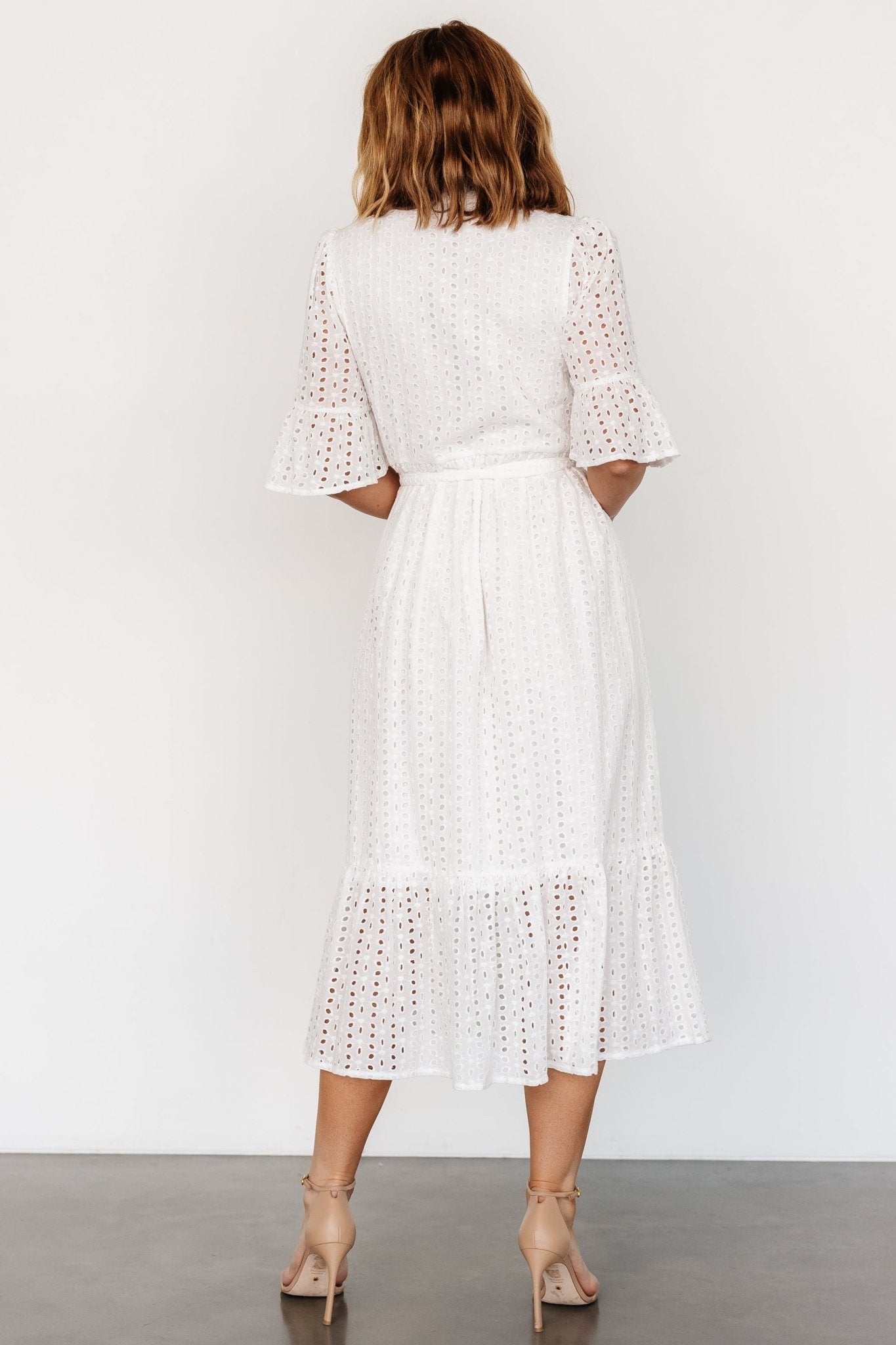 Virginia Eyelet Midi Dress | Off White - Baltic Born