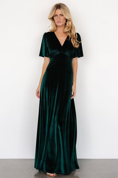 Vivian Velvet Maxi Dress | Emerald - Baltic Born