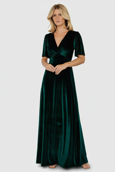 emerald green velvet dress Baltic Born Womens Vivian Maxi | Size:48 X-Long Handcrafted from rich emerald C-23665 Burgundy Beaded Evening Dresses,Tulle