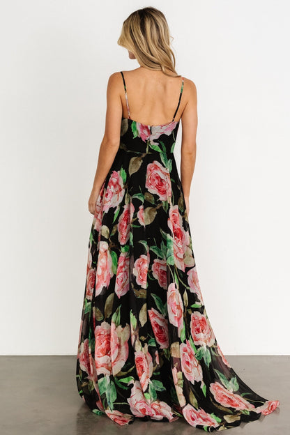 Vivienne Maxi Dress | Black Rose Floral - Baltic Born