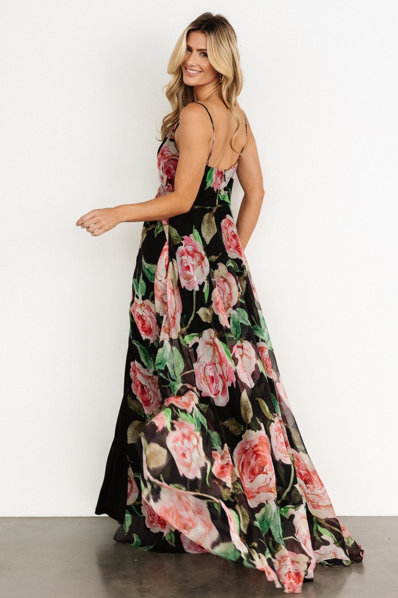 Vivienne Maxi Dress | Black Rose Floral - Baltic Born