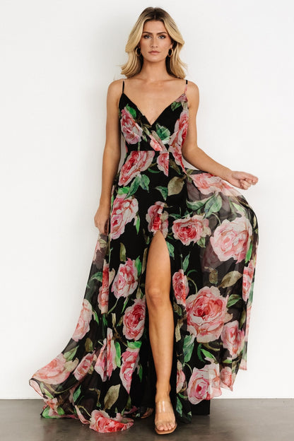 Vivienne Maxi Dress | Black Rose Floral - Baltic Born