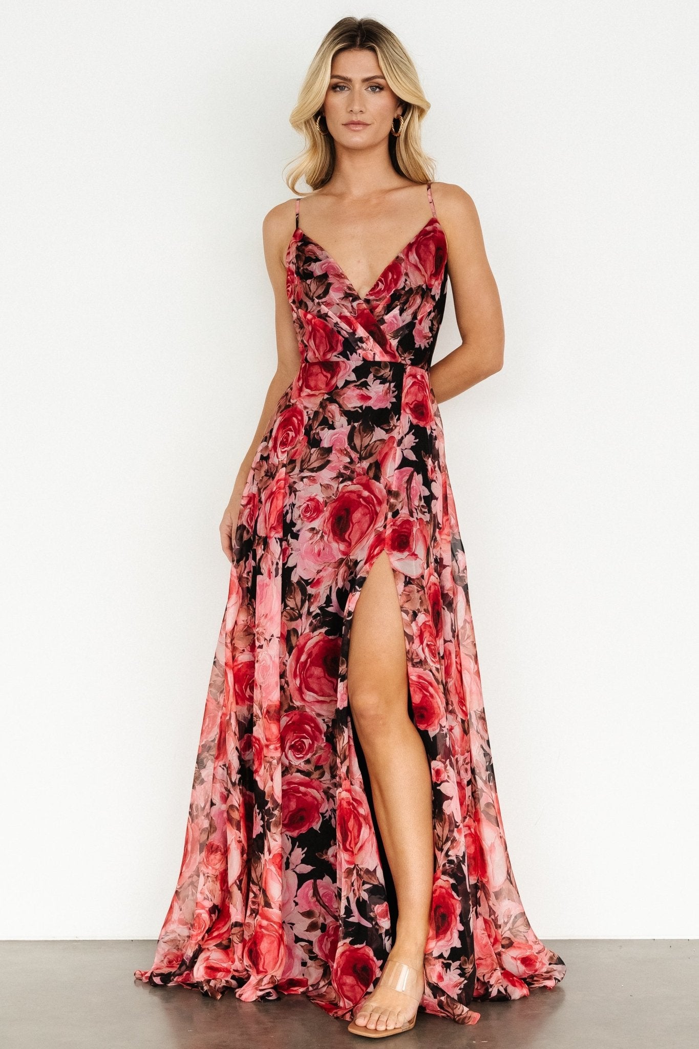 Vivienne Maxi Dress | Pink + Black Floral - Baltic Born