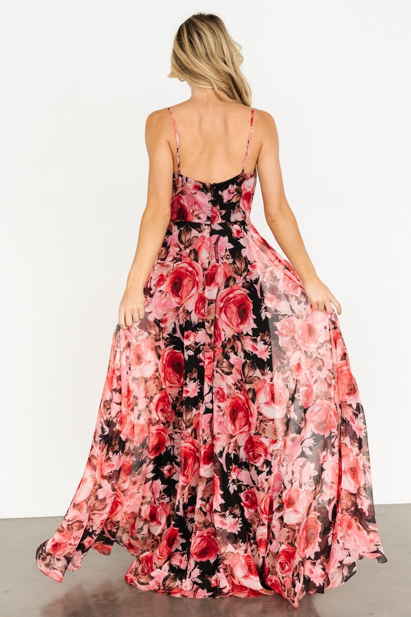 Vivienne Maxi Dress | Pink + Black Floral - Baltic Born