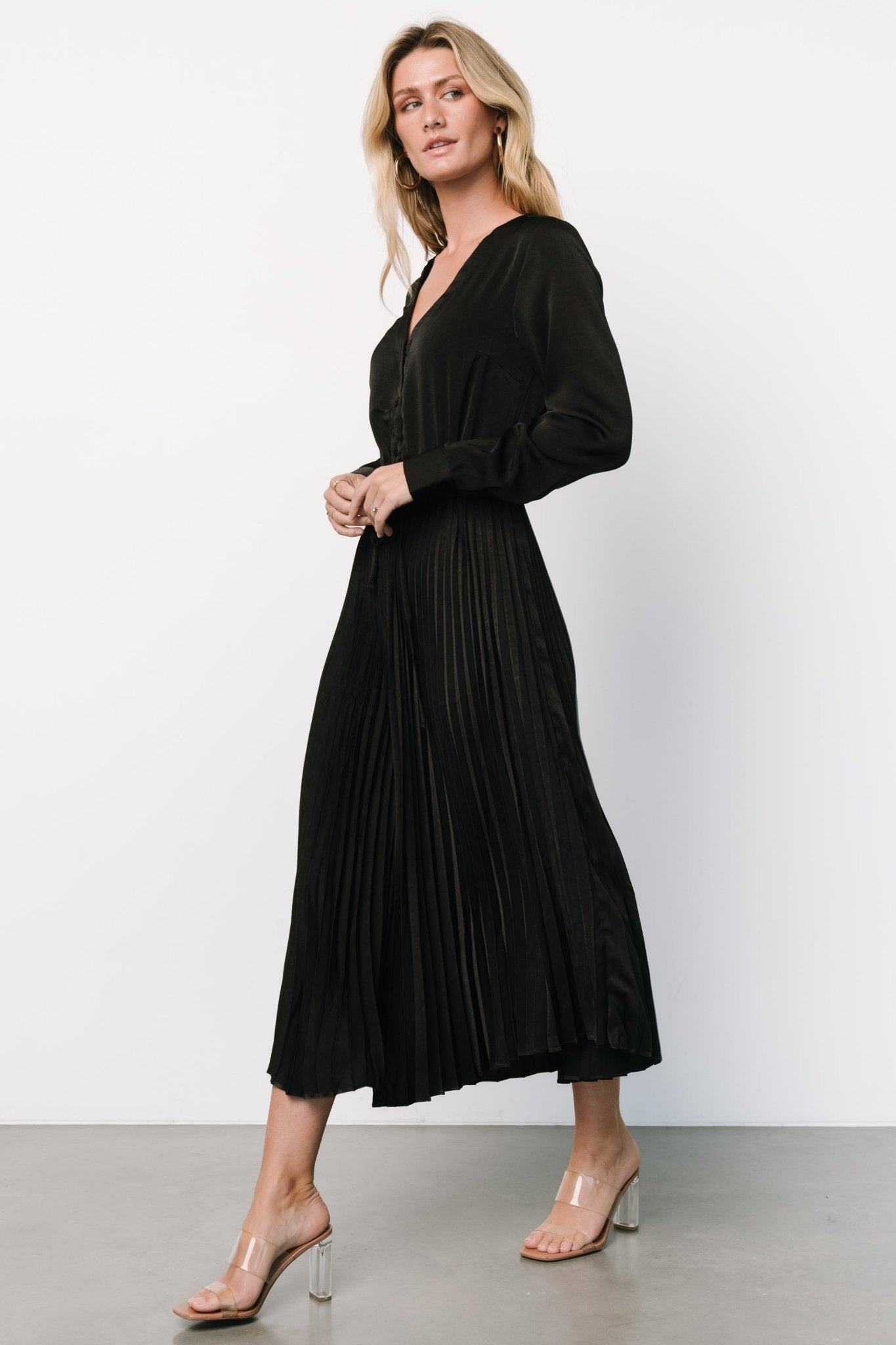 Waco Pleated Dress | Black - Baltic Born