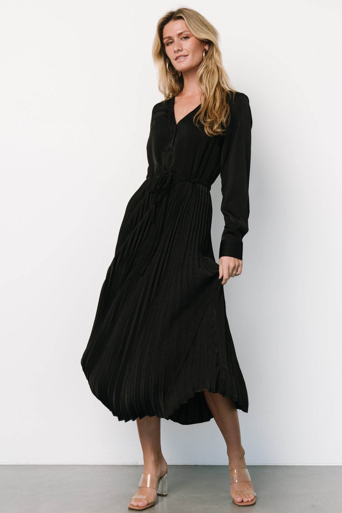 Waco Pleated Dress | Black - Baltic Born