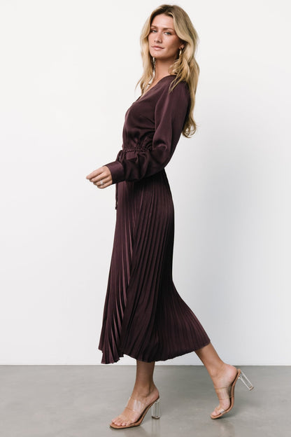 Waco Pleated Dress | Dark Plum - Baltic Born