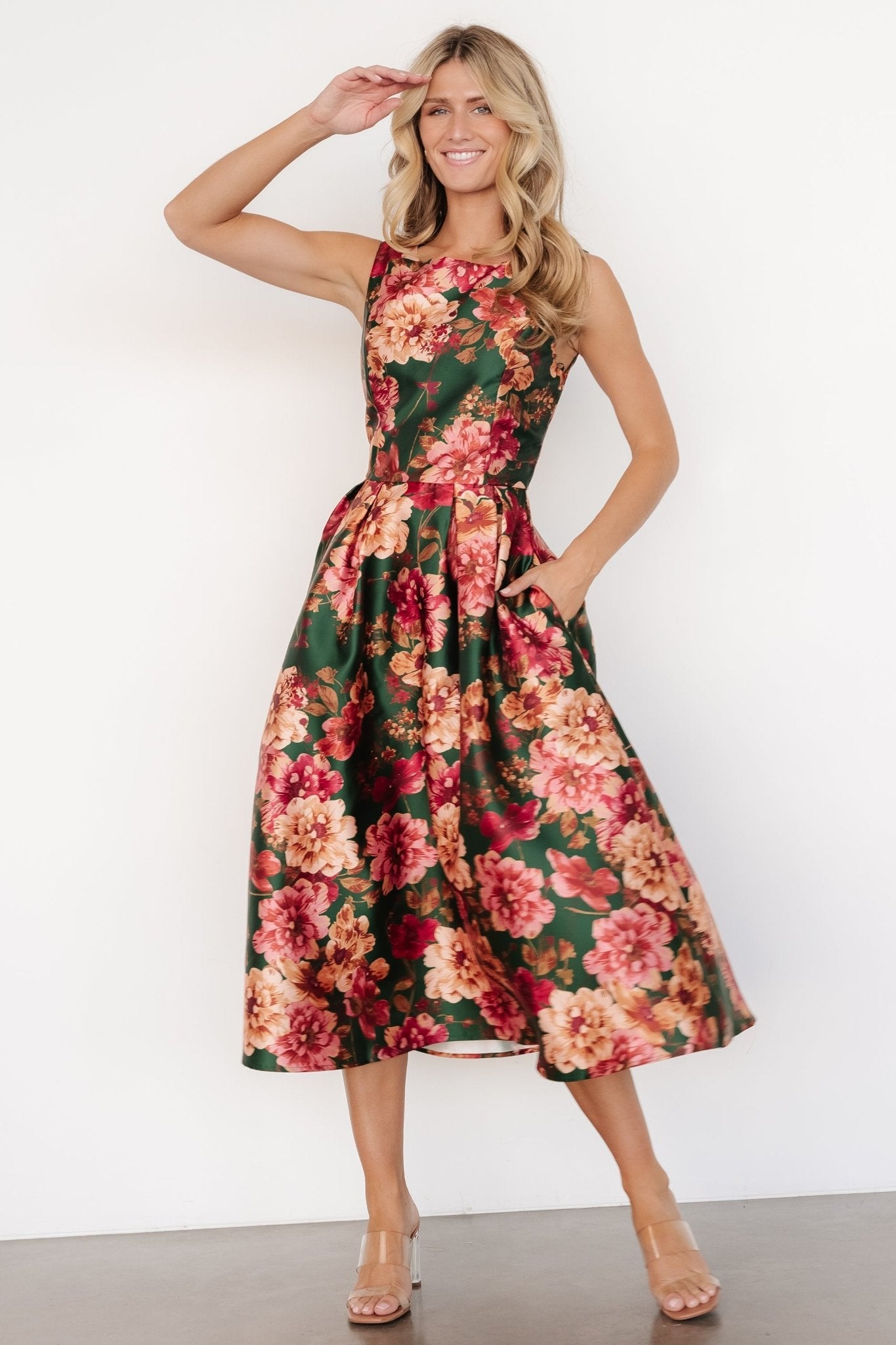 Wendy Sleeveless Dress | Emerald Multi Floral - Baltic Born