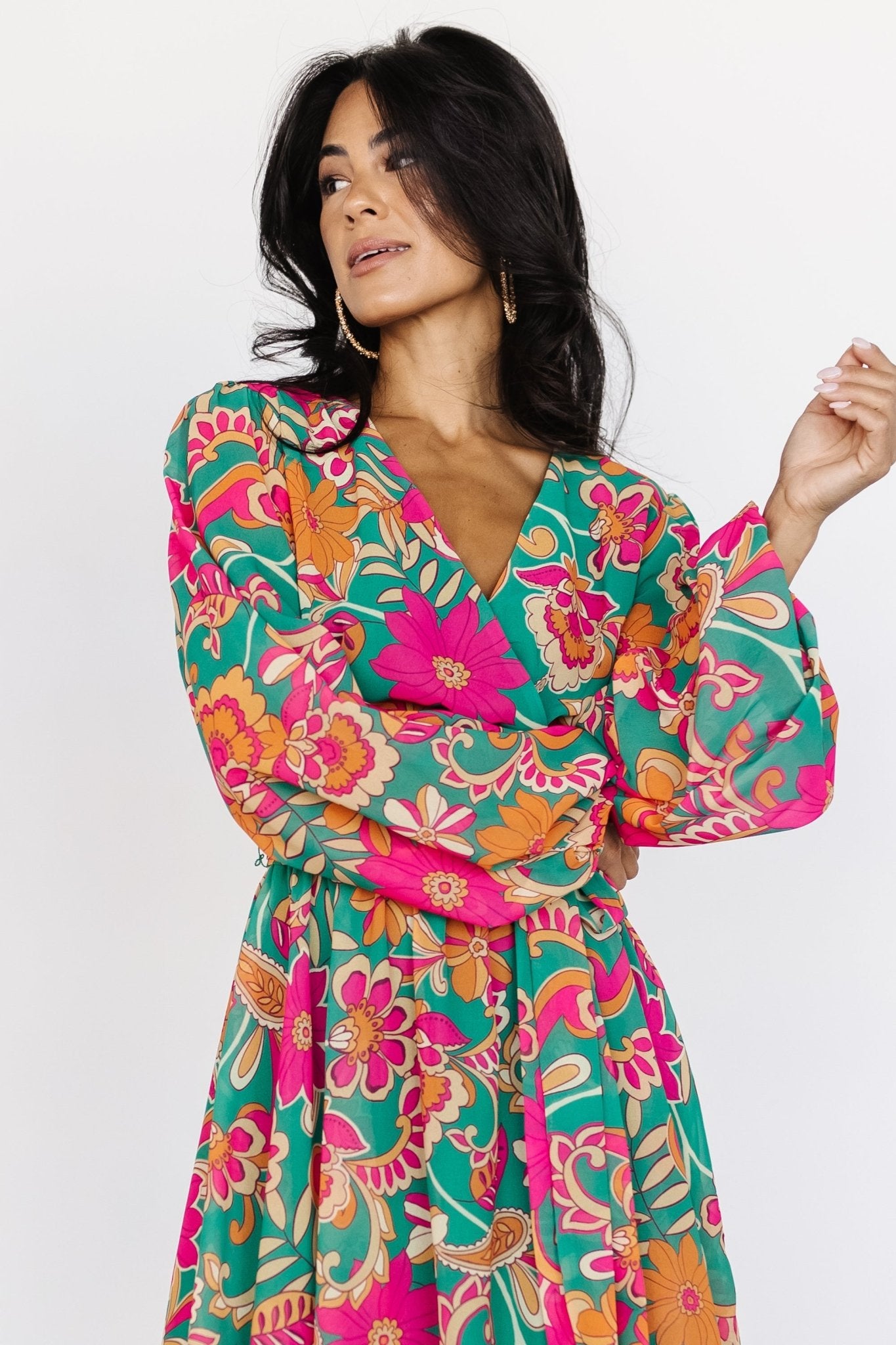Baltic Born Womens Wesley Mini Dress | Green Multi