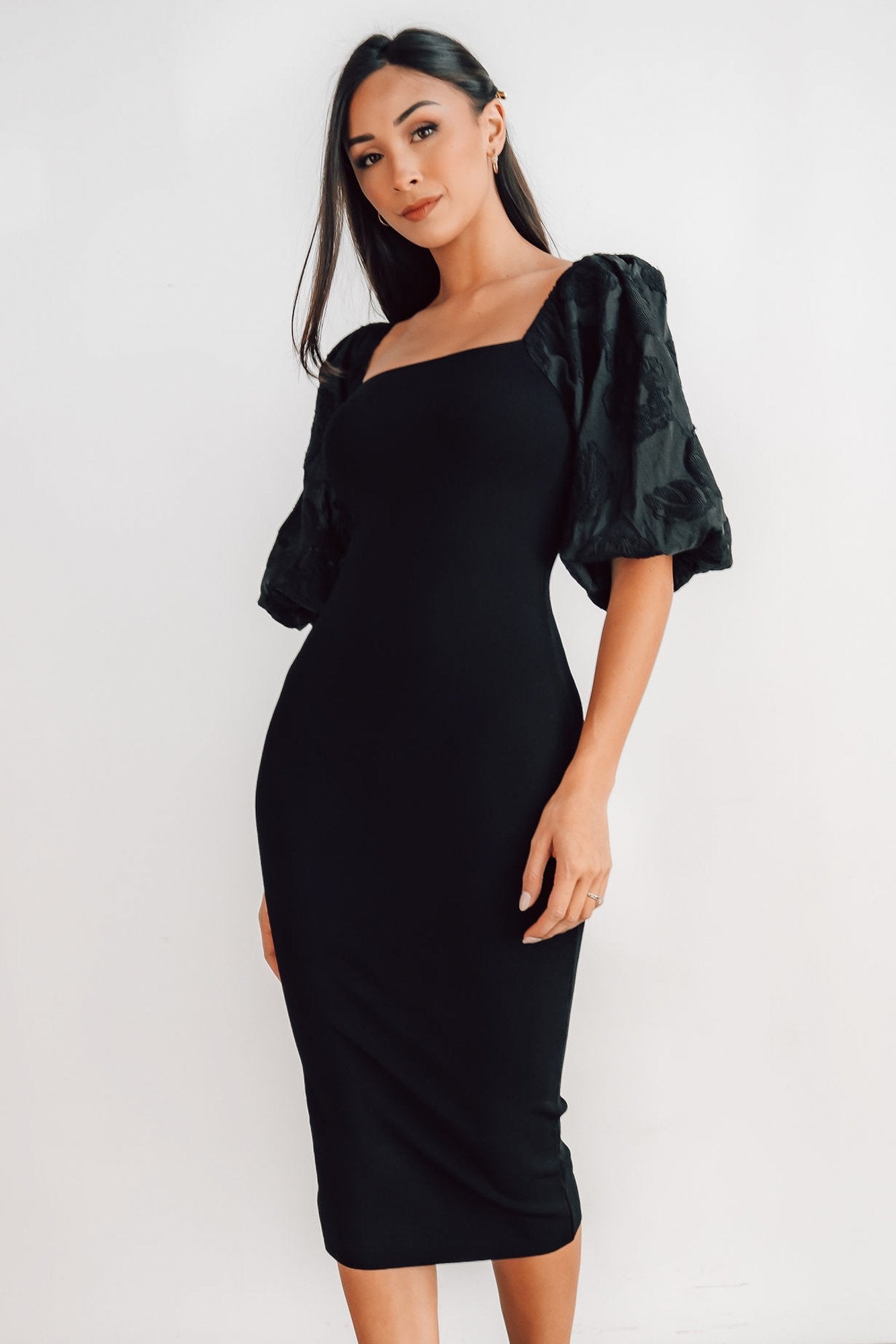 Baltic Born Womens Weyland Bodycon Midi Dress | Black | Color: Black