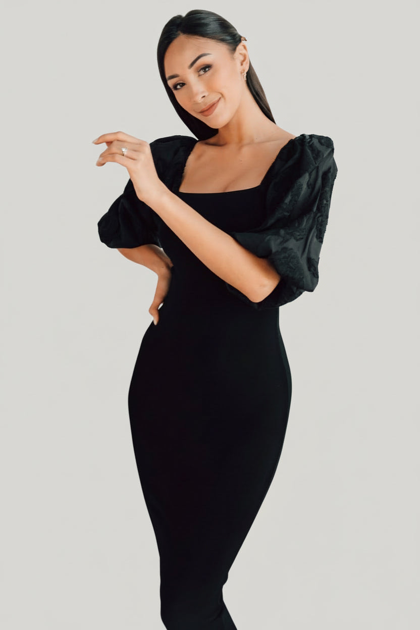 Baltic Born Womens Weyland Bodycon Midi Dress | Black | Color: Black