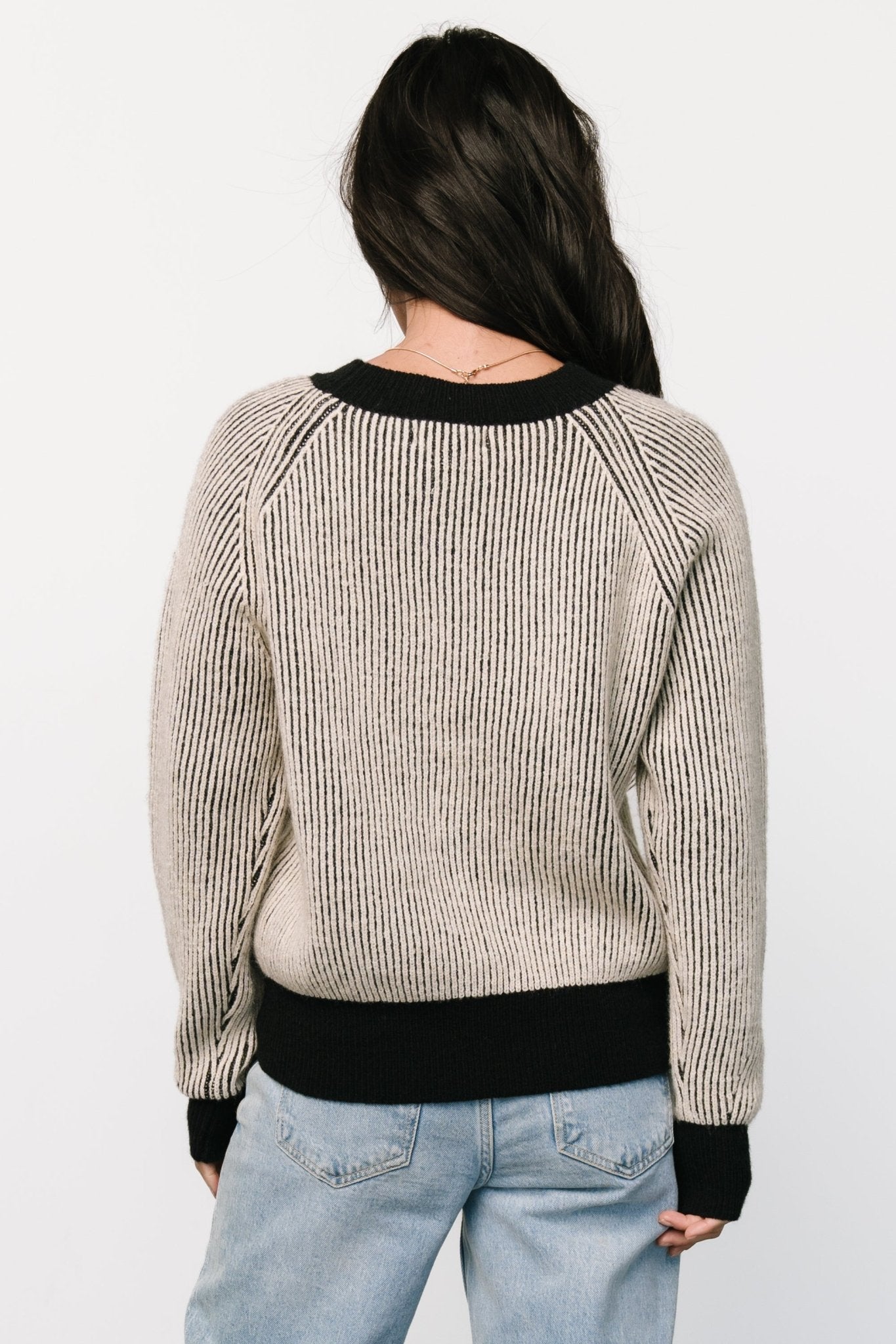 Winifred Ribbed Sweater | Black + Ivory - Baltic Born