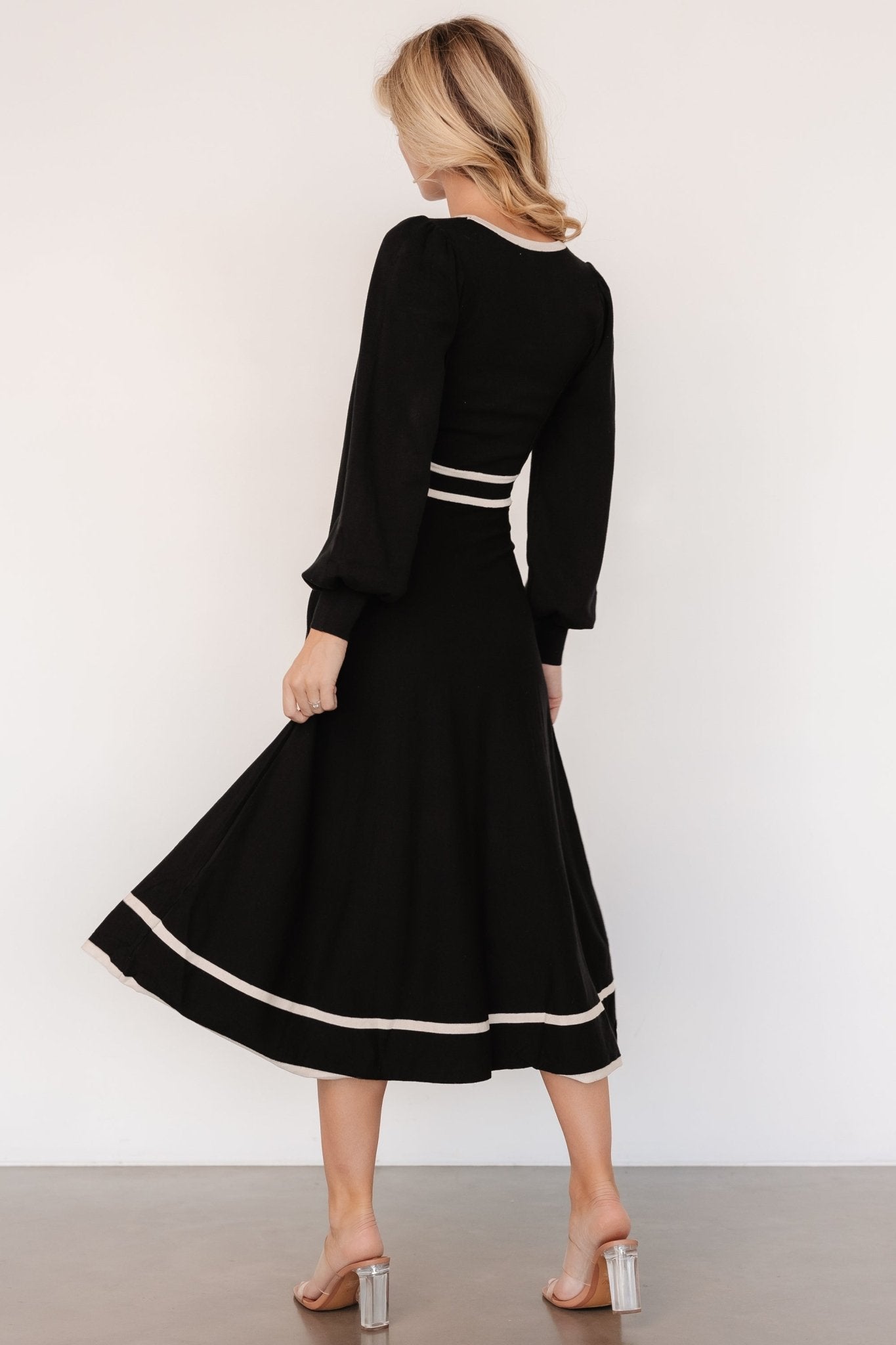 Winslet Knit Dress | Black + Cream - Baltic Born