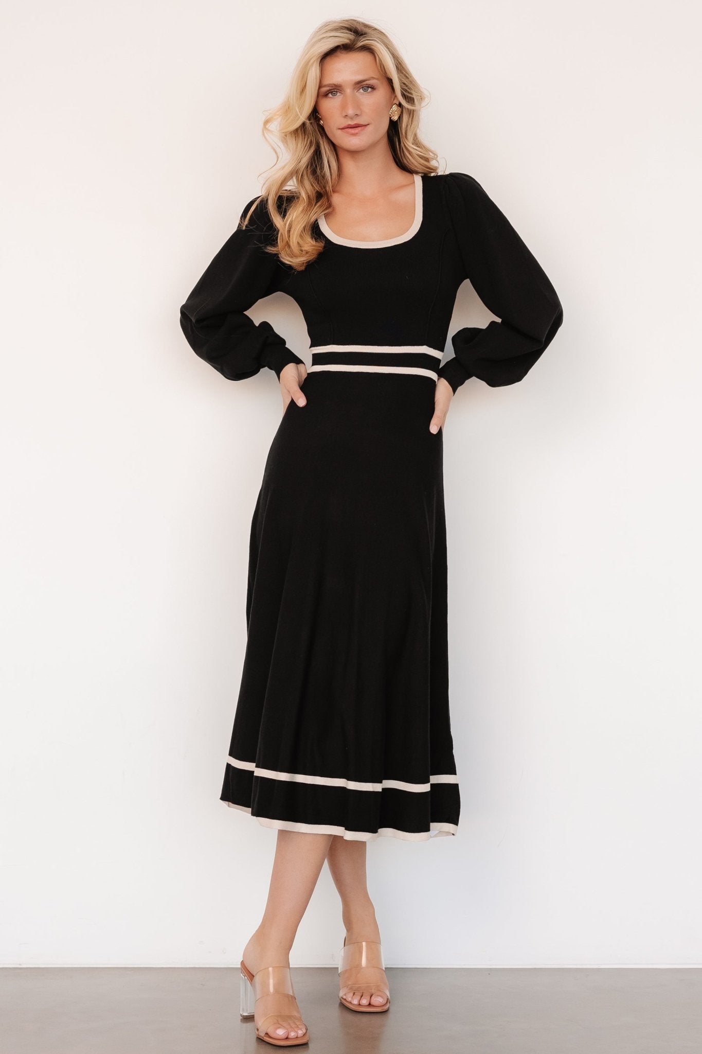 Winslet Knit Dress | Black + Cream - Baltic Born